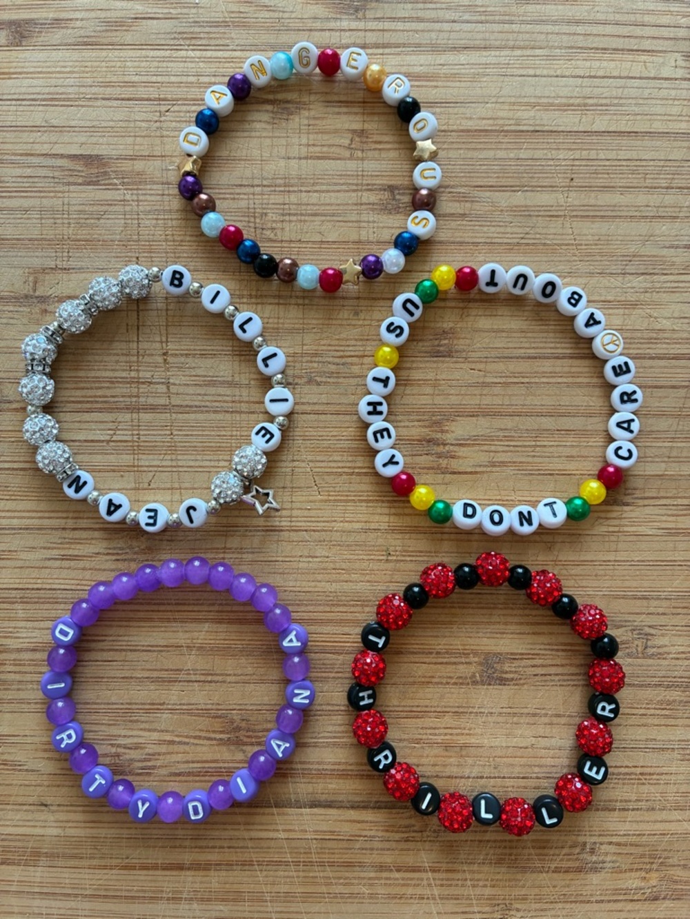 Custom Michael Jackson Bracelets - Multicolor Set